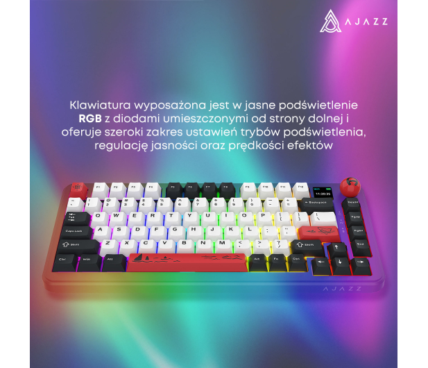 Ajazz AK820 MAX Avocado Switch Black Gray RGB z ekranem - 1536370 - zdjęcie 11